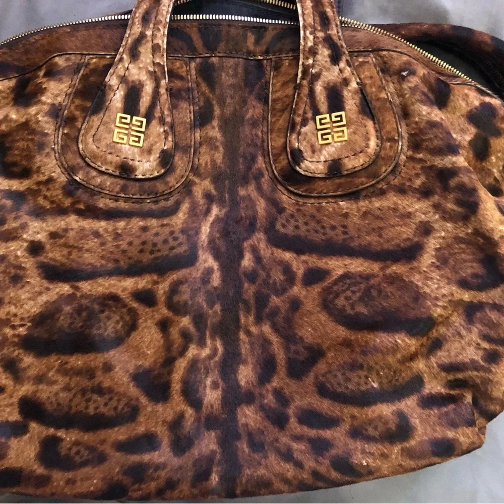 Rare Givenchy Nightingale Medium Leopard Print Calf Hair Ponyhair Handbag - Picture 4 of 15